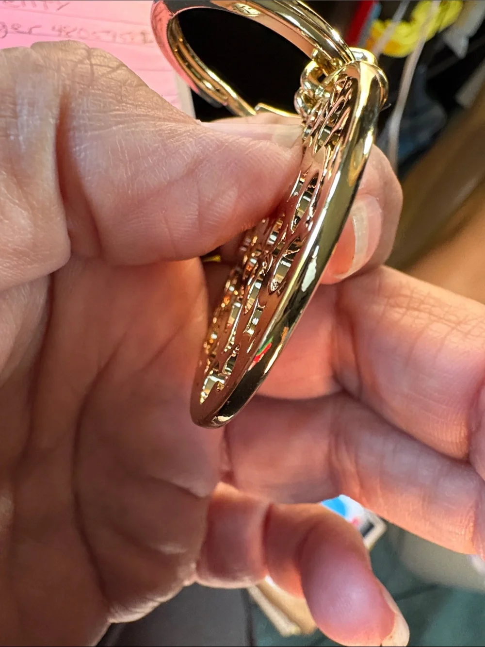 Coach Gold Filigree Round Keyring - Women Accessories